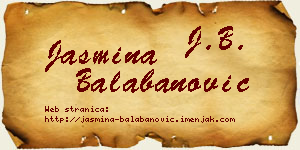 Jasmina Balabanović vizit kartica